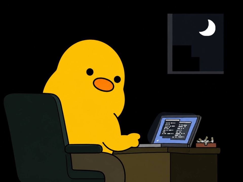 Duky trading on a laptop late at night